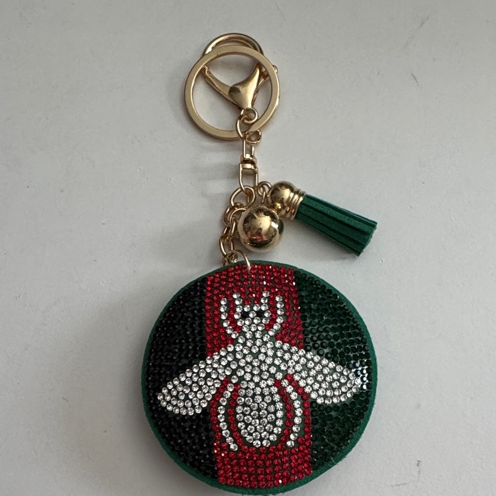 Bee Embellished Keychain with Tassel